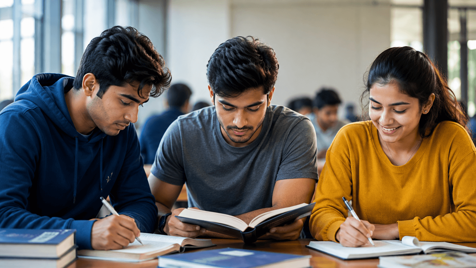 Students studying